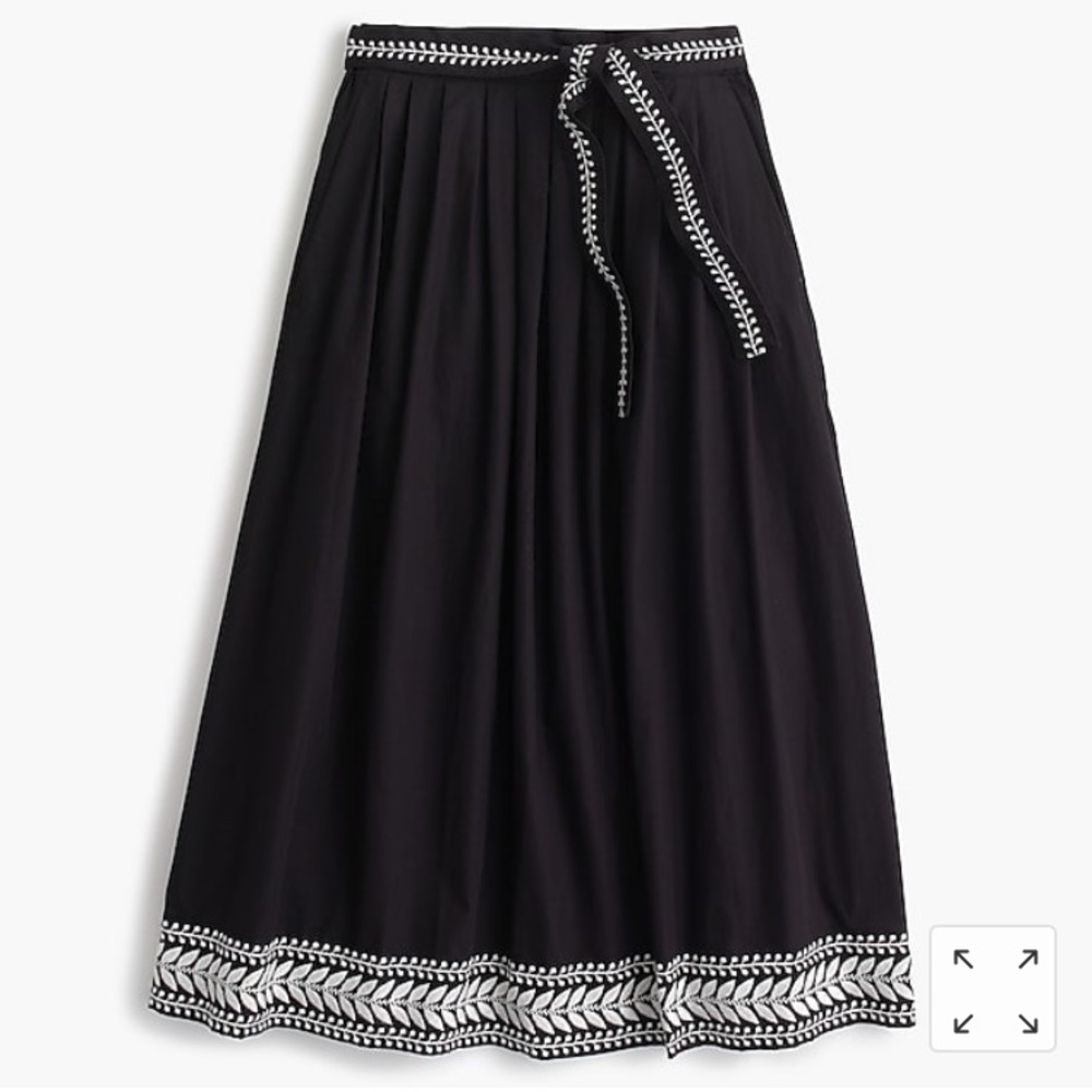 Embroidered Midi Skirt